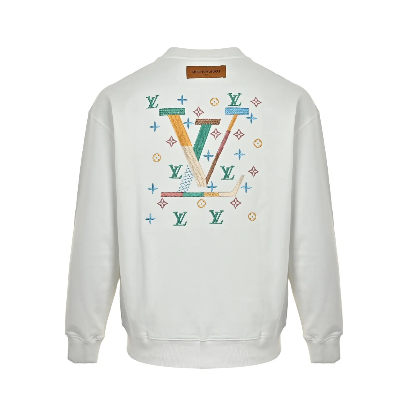 Louis Vuitton/Louis Vuitton colorful presbyopic letter logo embroidered round neck sweatshirt